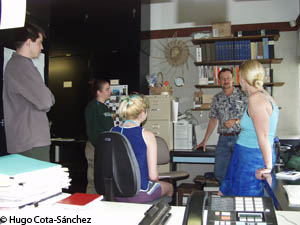 a photo of Dr. David Lorence talking to the group