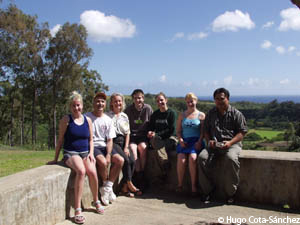 a photo of the group with Dr. Gaugau Tavana, Director of Education