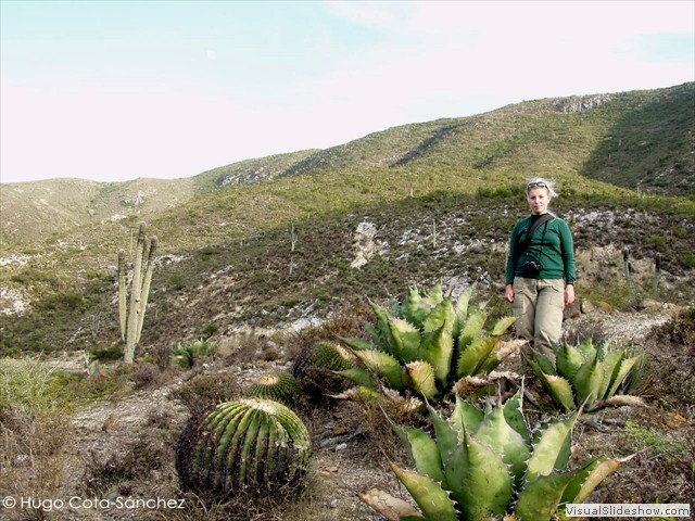 Shannon Croutch and Echinocactus platyacantus